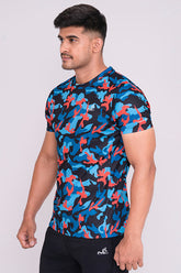 CruiseCamo Round Neck T-Shirt Mint Green Black